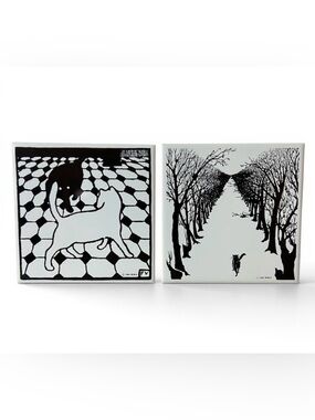 MMA Metropolitan Museum of Art Ceramic Cat Tile Trivets Wall Art 1994 Set of 2
